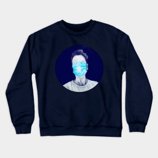 Corona virus / Covid 19 - face mask on my entire face - self portrait. Crewneck Sweatshirt